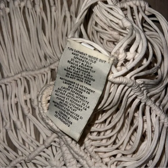 Ralph Lauren Cream Crochet Top Size Large 100% Cotton Boho Sleeveless - Picture 6 of 8